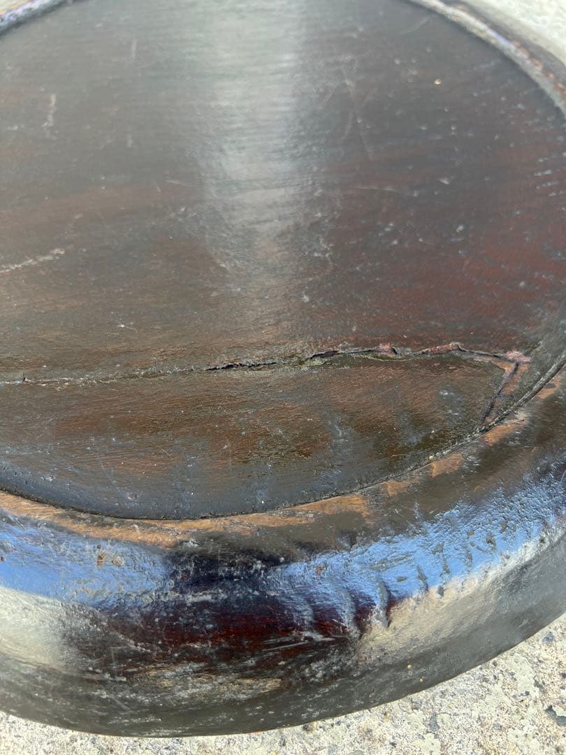 丸盆 盆 お盆 煎茶道具 煎茶盆 茶道具 漆器 木製 骨董 古道具 枯盆 民藝