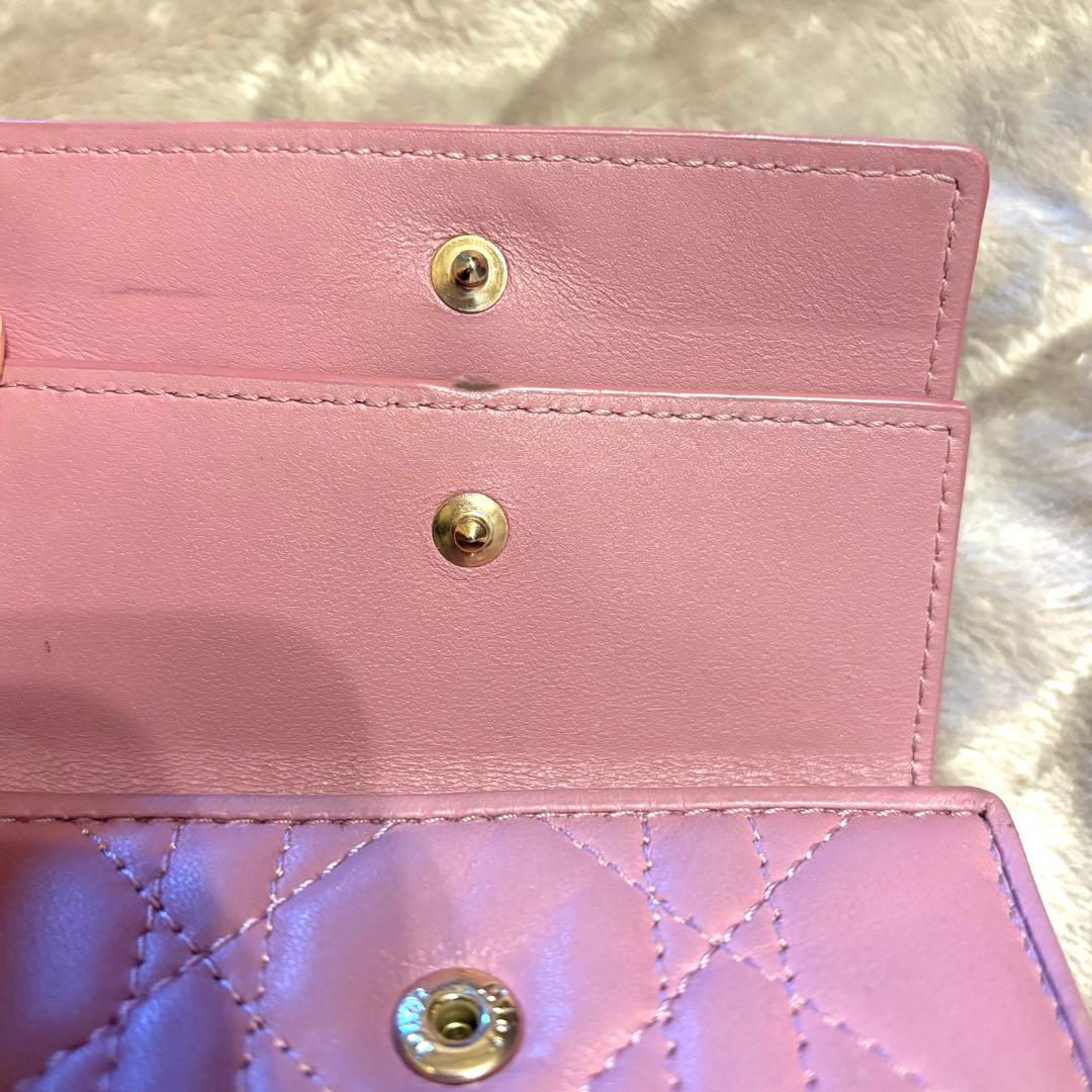Lady Dior Lotus ディオール　ウォレットピンク キルティング 財布