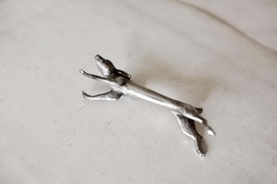 sold フランス 駆け抜ける永遠のウサギとカトラリーレスト アンティーク