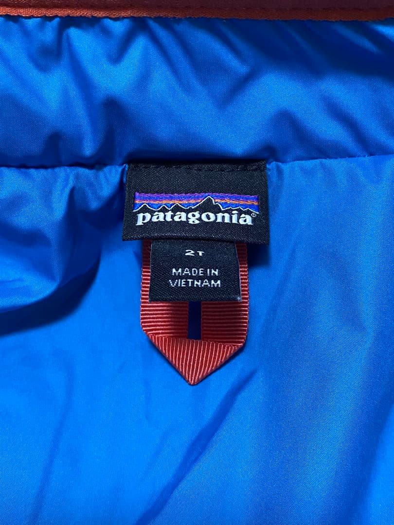 patagonia フリースジャケット ベージュ/青/オレンジ　２Ｔ