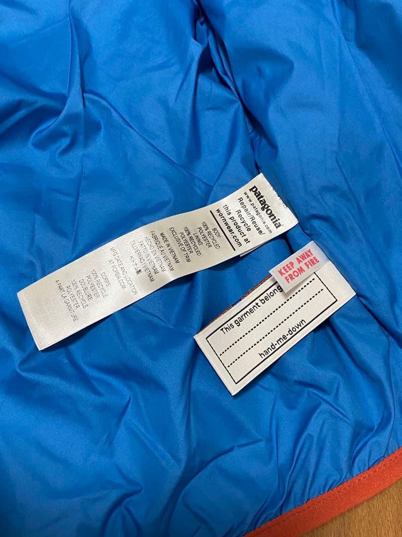 patagonia フリースジャケット ベージュ/青/オレンジ　２Ｔ