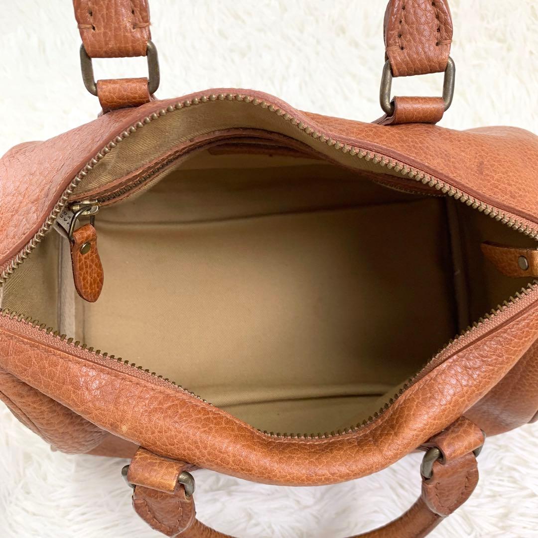 ポロラルフローレン　レザー　ハンドバック　ミニボストンバッグ　ブラウン