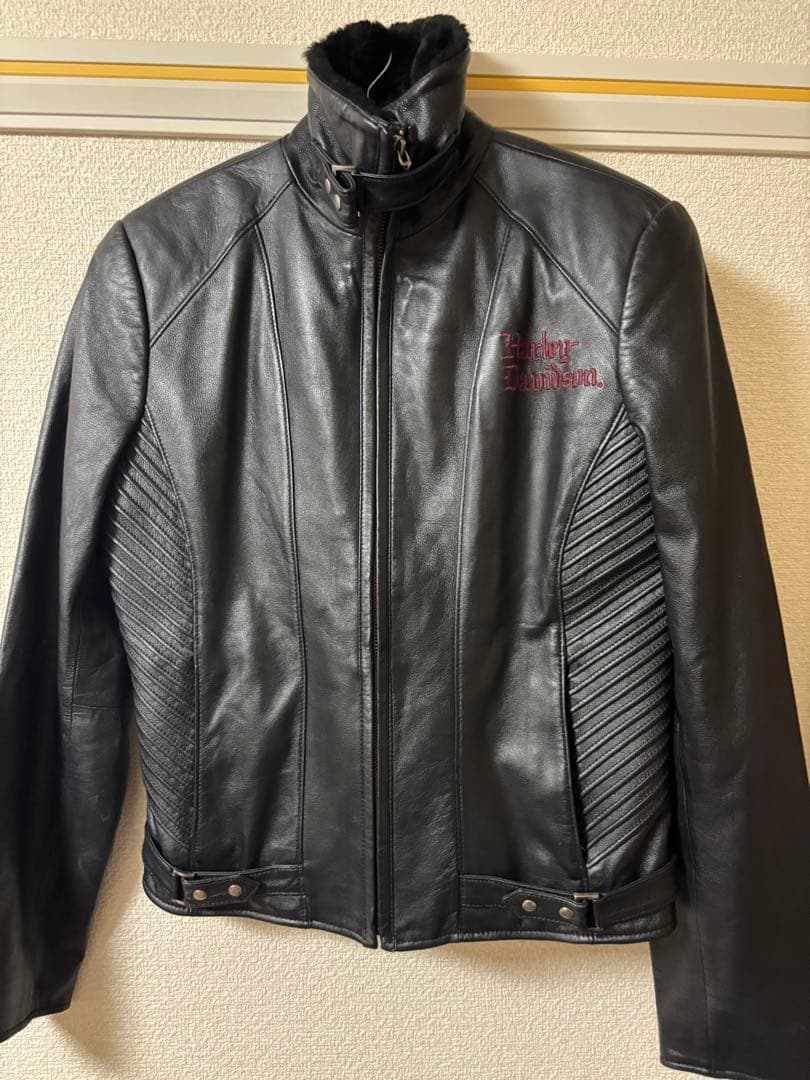 Harley-Davidson ブラック レザー　シングルライダースジャケット
