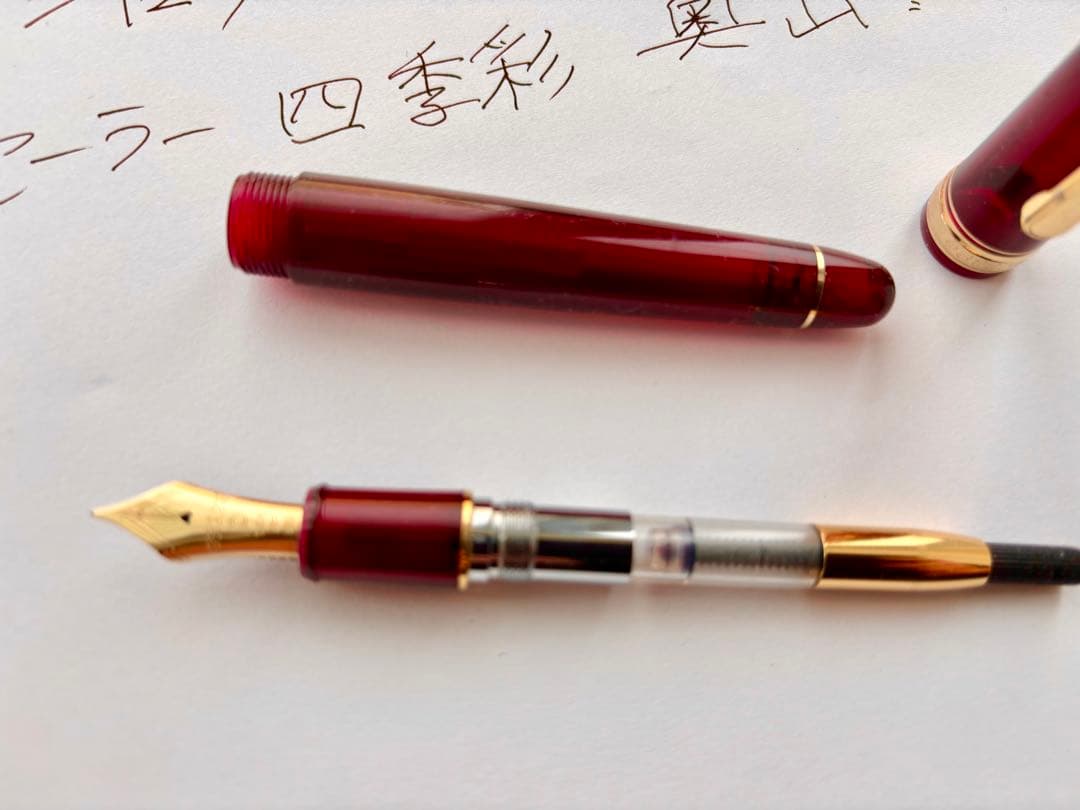 【交渉歓迎】プラチナ万年筆 3776 センチュリー　ブルゴーニュ　SF（細軟）