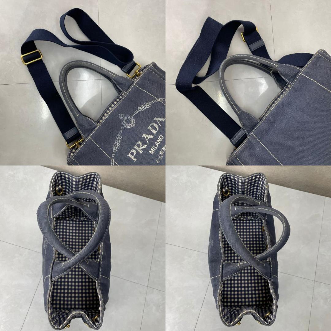 PRADA カナパ プラダ 2way ショルダー ギンガムチェック 1BG439