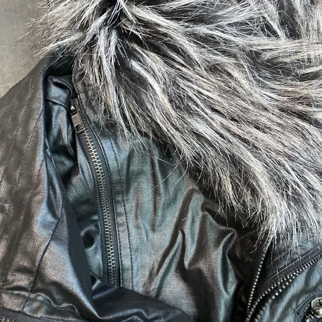 d*7様 VICE FAIRY ファー付きフェイクレイヤードライダースジャケット
