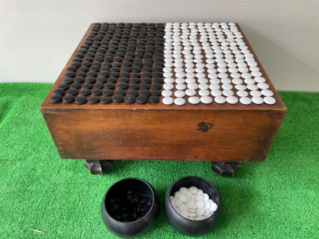 【ra04】 囲碁セット 本蛤 白 本那智 黒 34号 囲碁 囲碁盤 碁盤 碁石