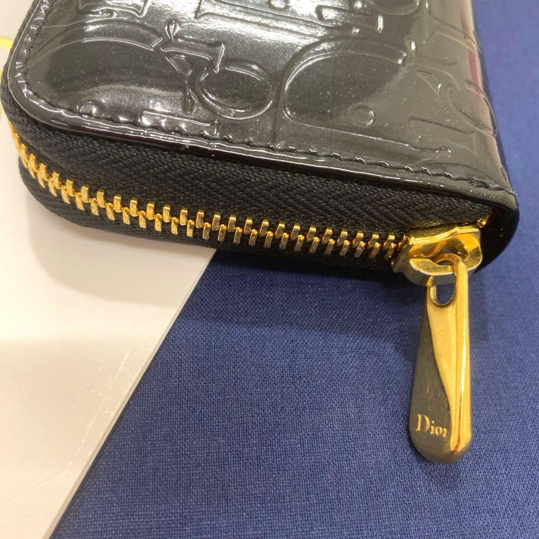 美品✨　Christian Dior 財布　エナメル　トロッター　ブラック　小銭