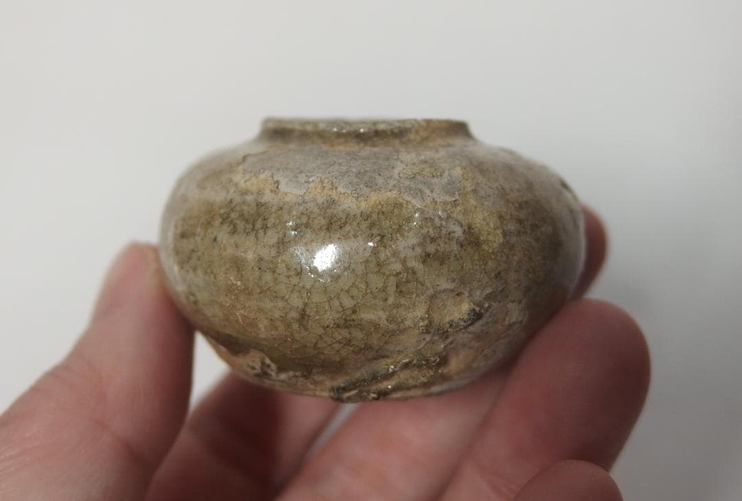 古瀬戸灰釉小壺/鎌倉～室町/ミニサイズ/古民芸