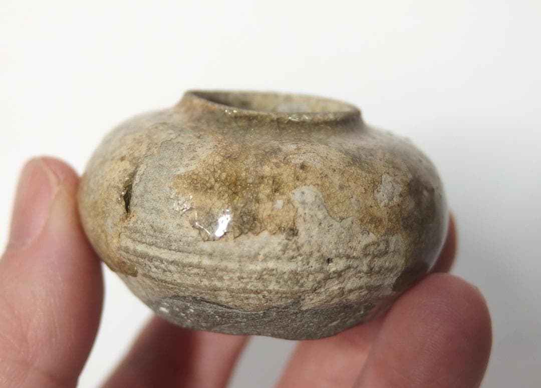 古瀬戸灰釉小壺/鎌倉～室町/ミニサイズ/古民芸