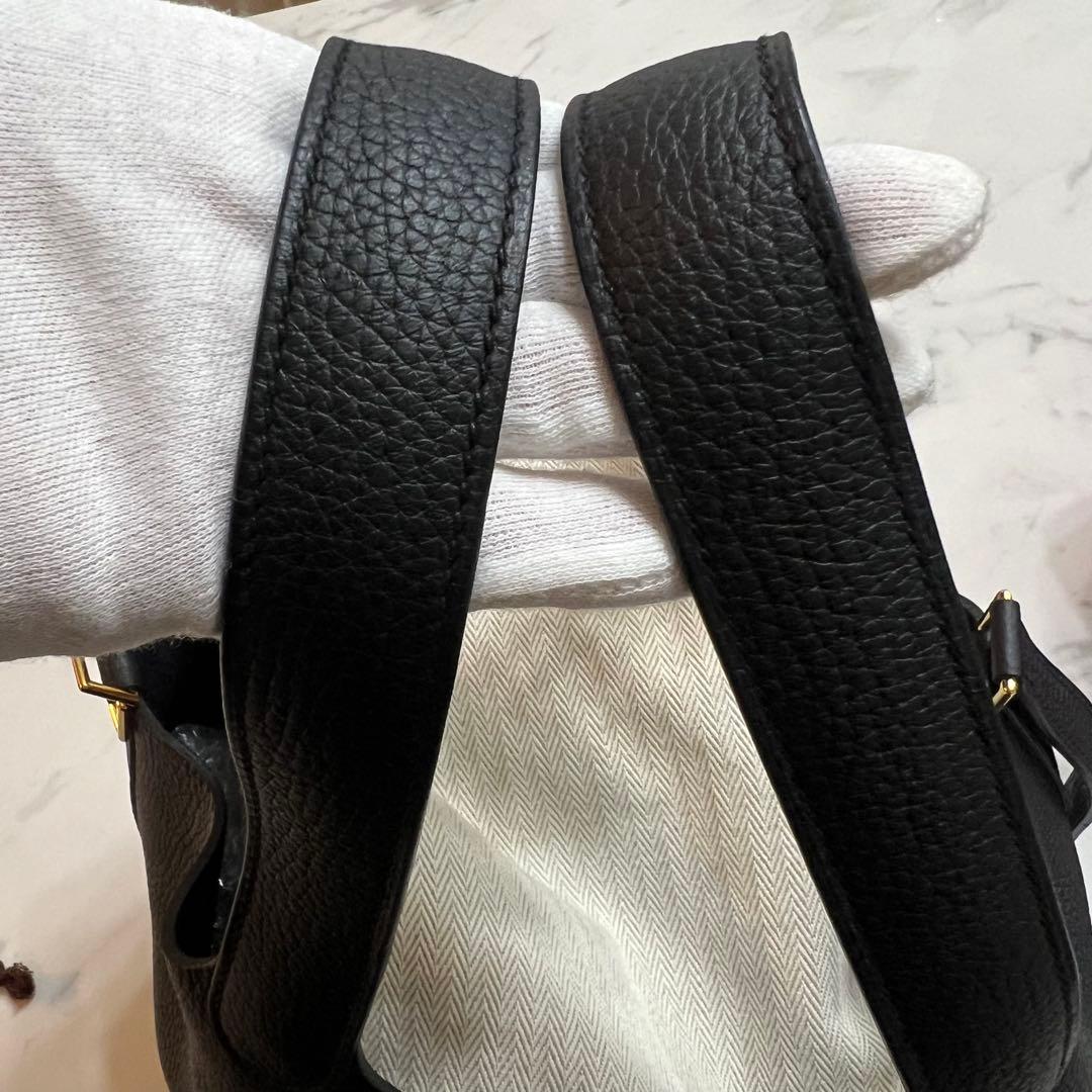 HERMES エルメス　ピコタン　ロック　MM ブラック　C刻印　ゴールド金具