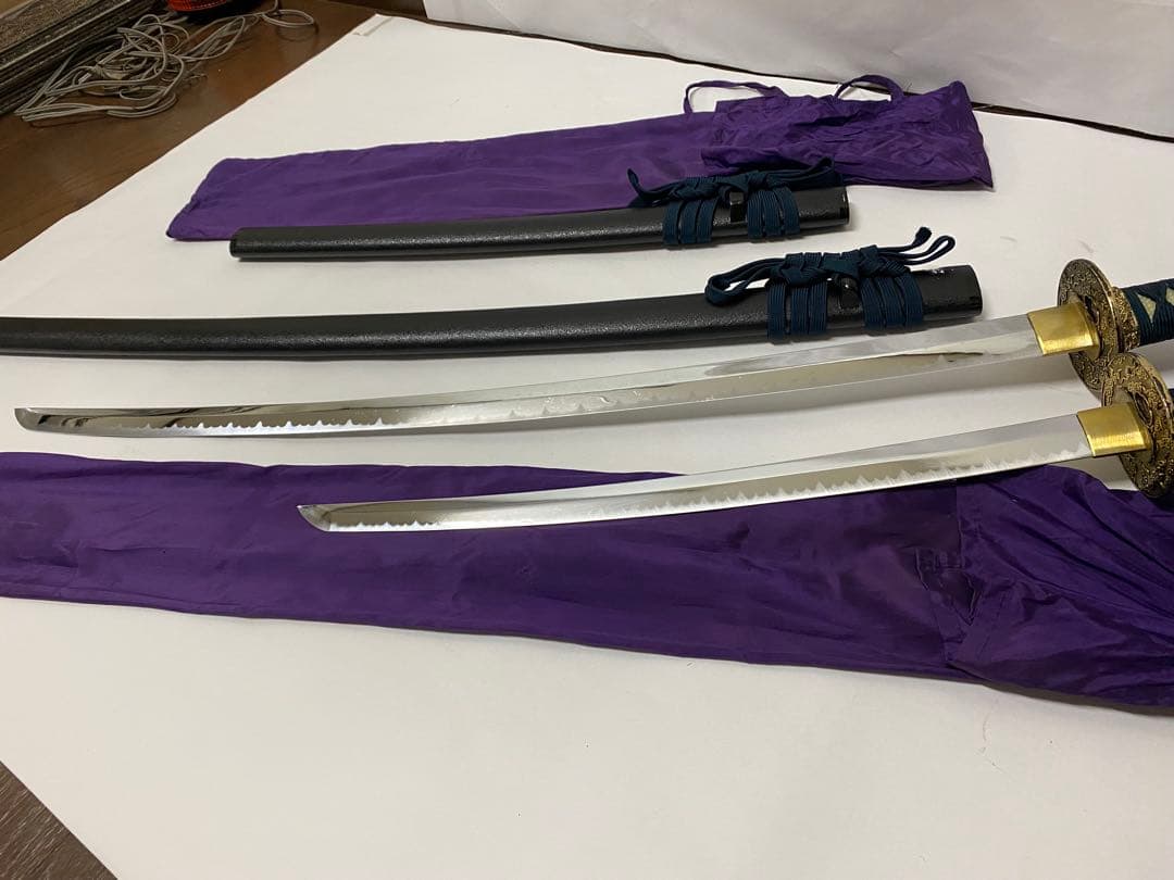 2本セット　古兵器 武具 刀装具 日本刀　模造刀 居合刀 鑑賞用 美術刀　白鞘