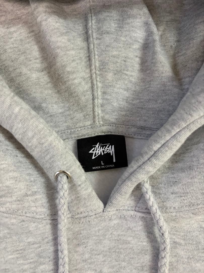 stussy パイルアーチロゴ　パーカー　グレー
