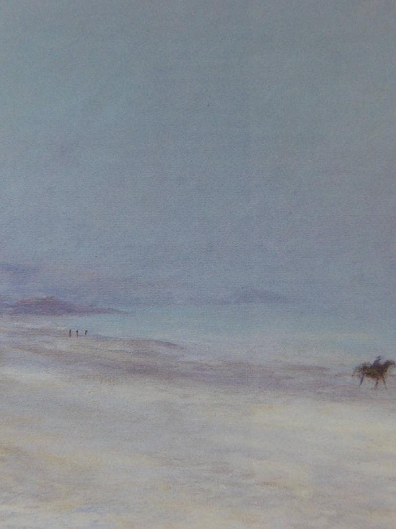 岡義実、【ノルマンディの海辺】、希少な額装用画集より