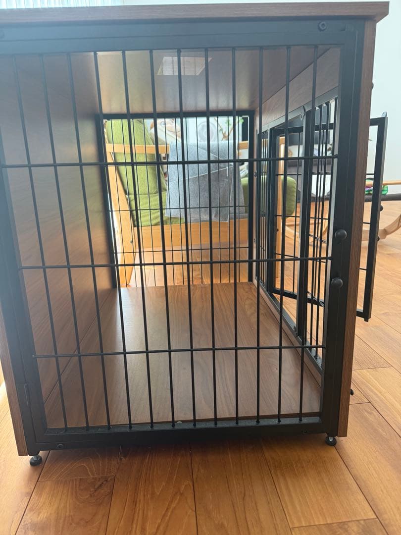 【ほぼ新品】犬用ケージ ブラウン Mサイズ 2ドア