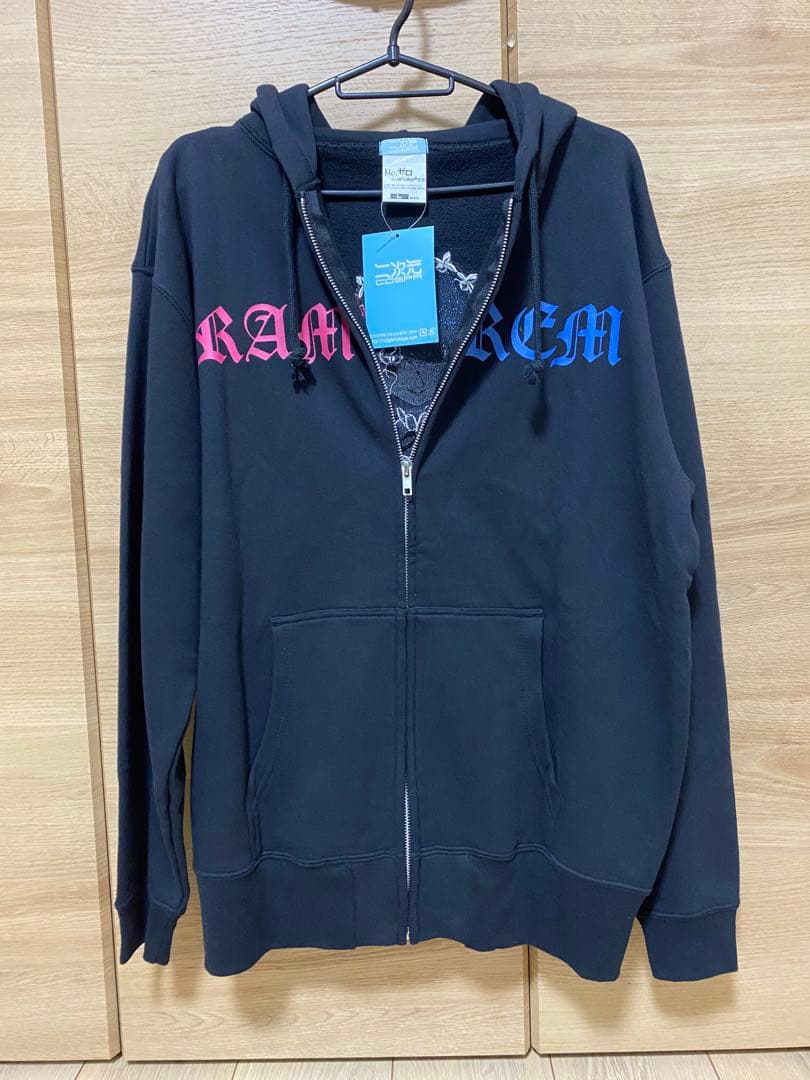 レム＆ラム刺繍パーカー (Re:ゼロから始める異世界生活) 試着のみ　Lサイズ