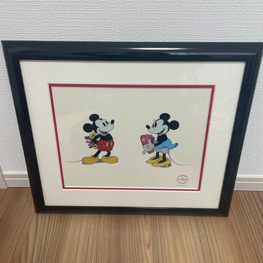 ディズニー セル画 ミッキー ミニー Puppy Love 額装 証明書付