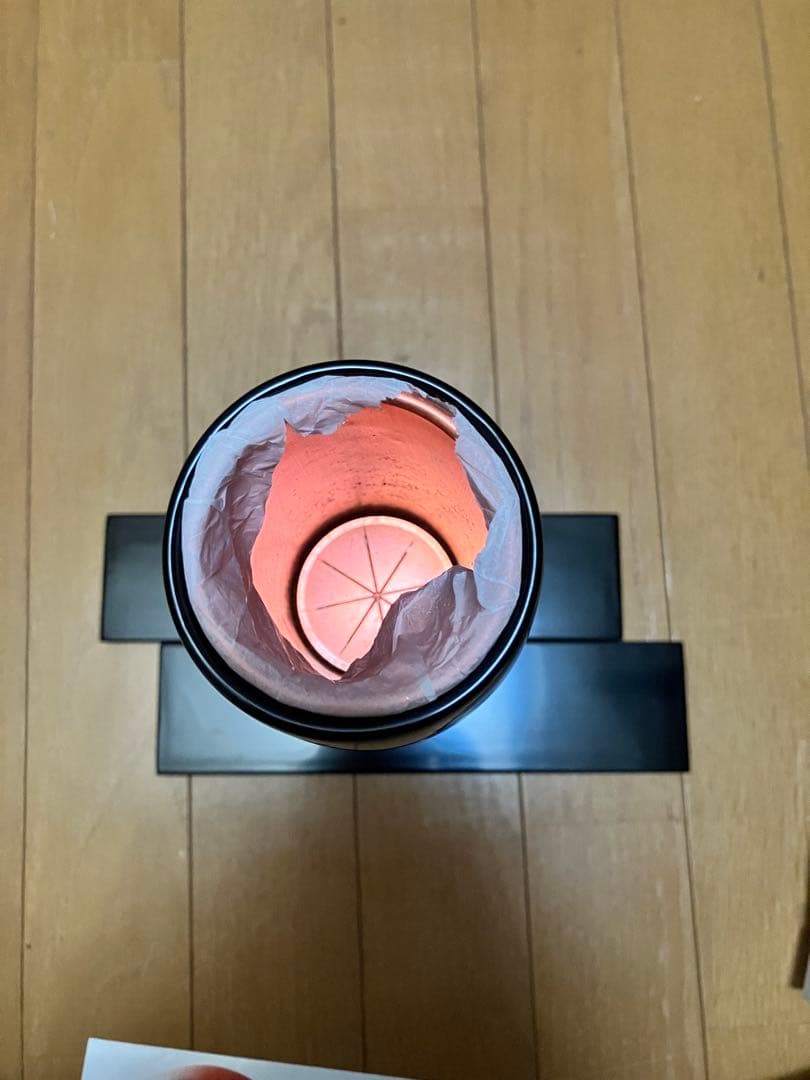 さわらび文 花生 黒 3.0✖︎9.3寸 胴張形花瓶 わらび 水板付