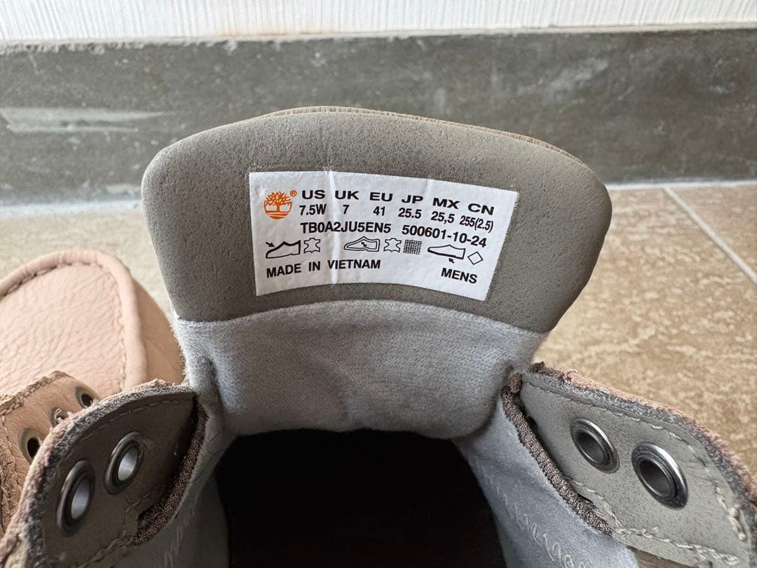 ティンバーランド　モックトゥ　GORE-TEX ベージュレザー モカシンシューズ