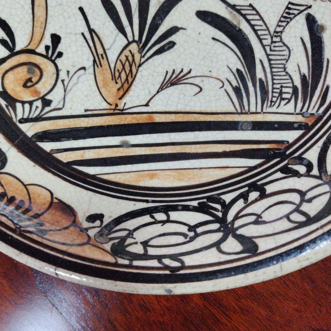 装飾陶器皿　桃山時代～江戸時代 唐津 古志野 絵志野 鳥絵 皿 瀬戸