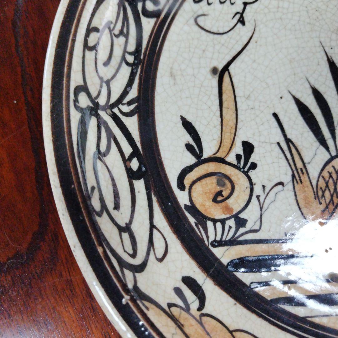 装飾陶器皿　桃山時代～江戸時代 唐津 古志野 絵志野 鳥絵 皿 瀬戸