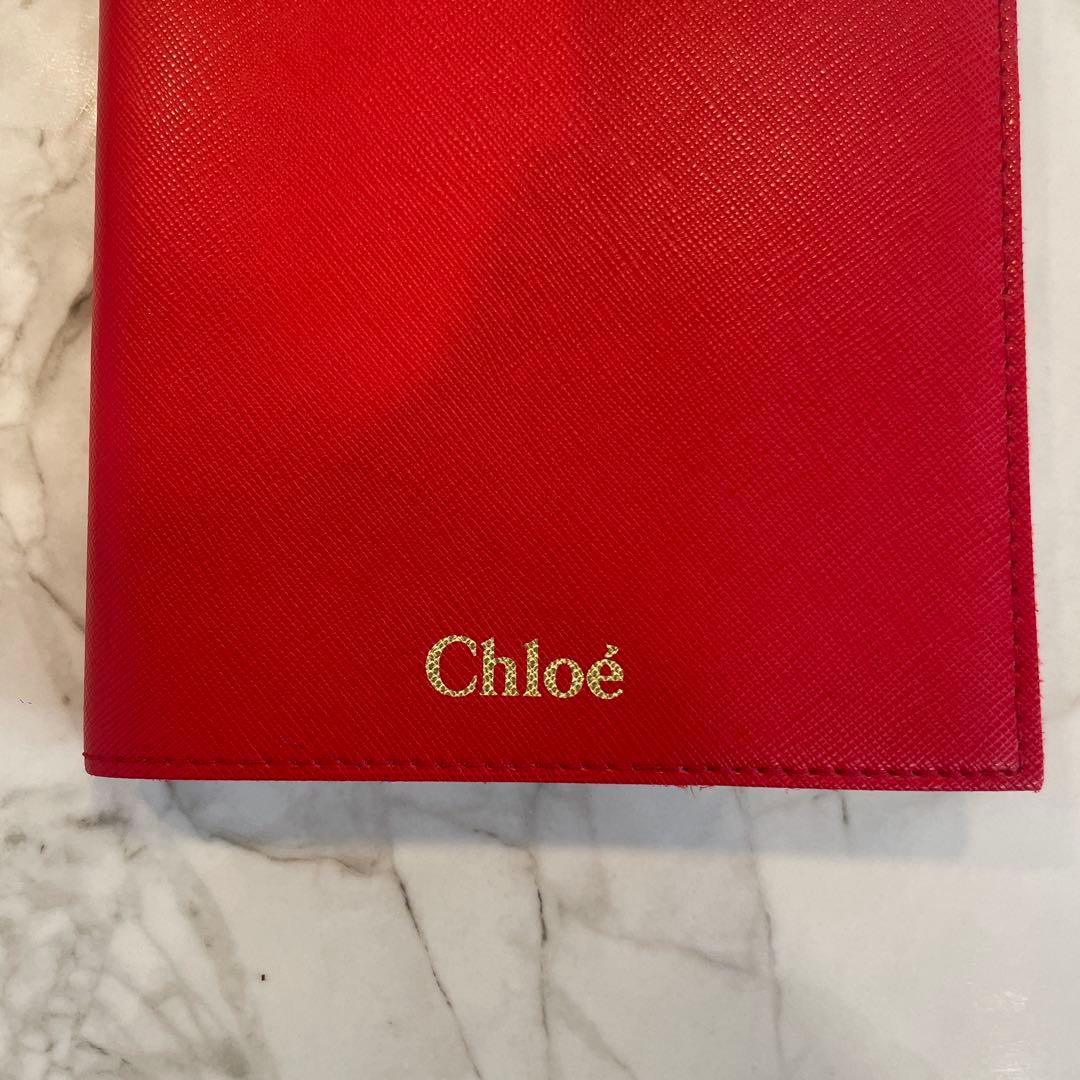 Chloé 赤 レザーカバー付き（取り外し可）ノート