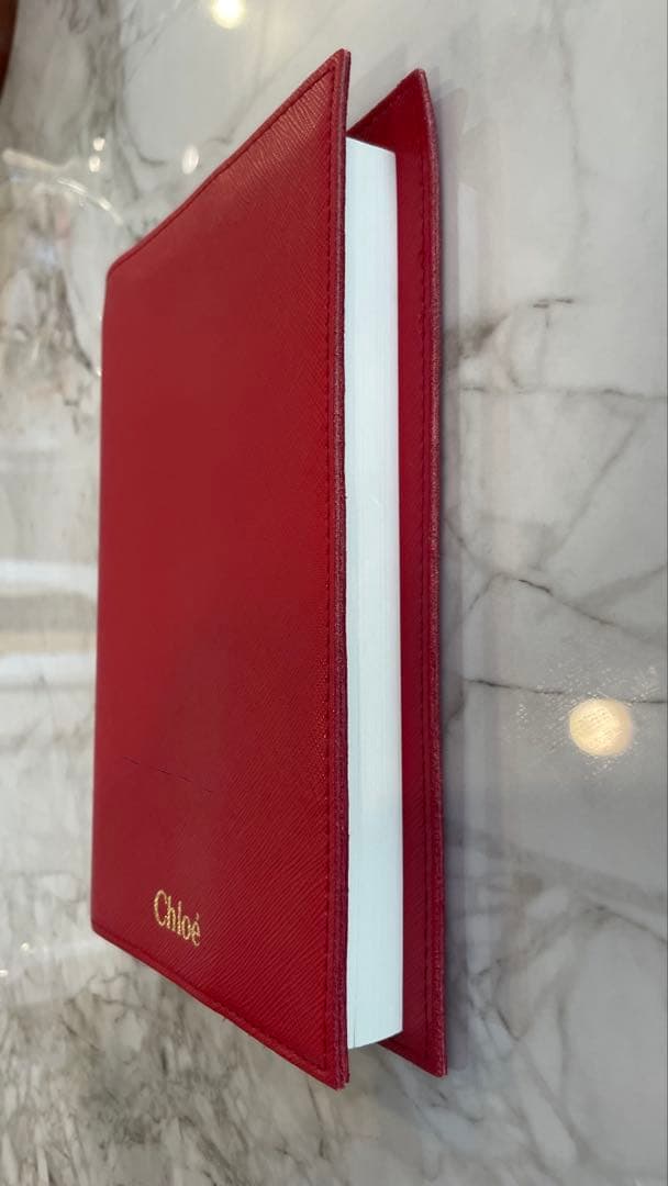 Chloé 赤 レザーカバー付き（取り外し可）ノート