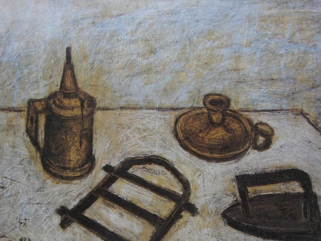 ベルナール・ビュッフェ、「Le fer a repasser」、希少画集の額装画