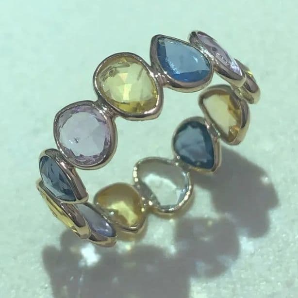 値下げ申請のみ受付ます。K18サファイアリング