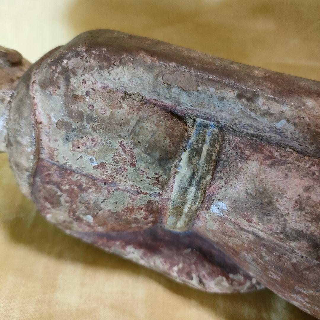 加彩人物俑　侍者　中国古陶　古玩