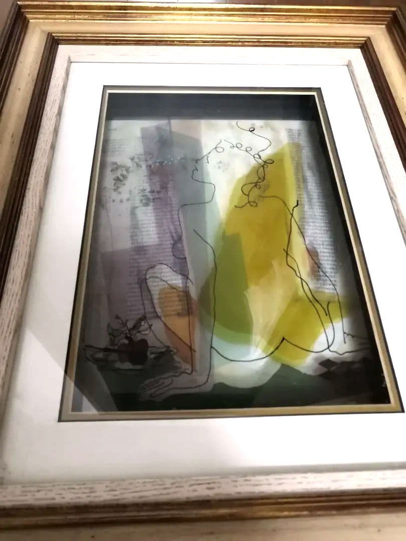 絵画　シルクスクリーン　ガラス絵画