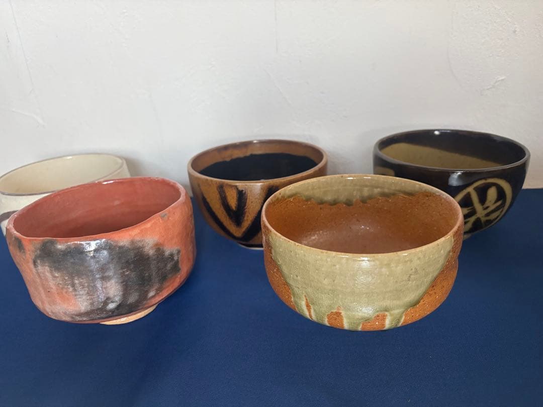 陶器茶碗 5個セット　抹茶碗 志野茶碗 瀬戸焼　清水焼　京焼　信楽焼