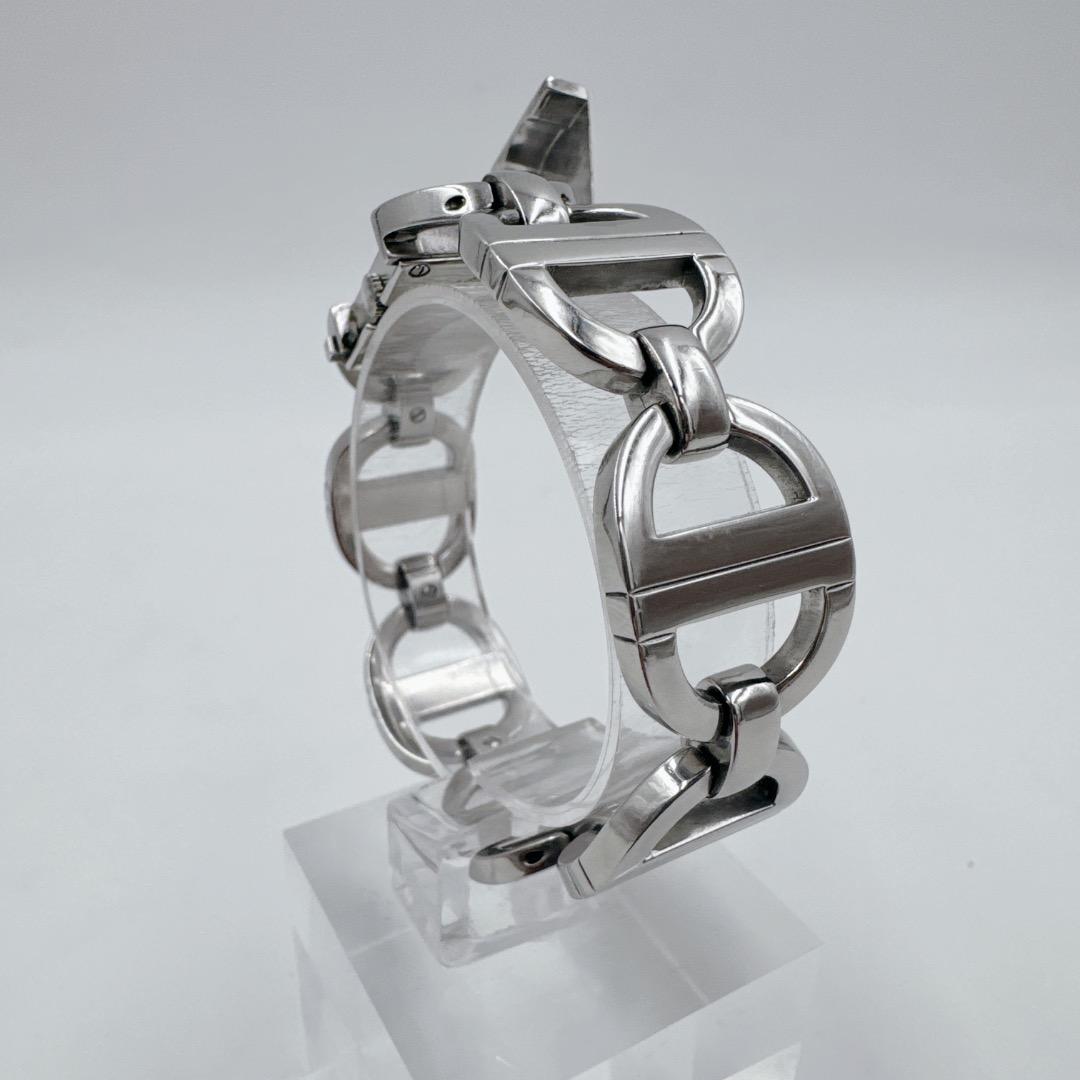 【美品】 DIOR パンディオラ スクエア CDロゴブレス シルバー 腕時計