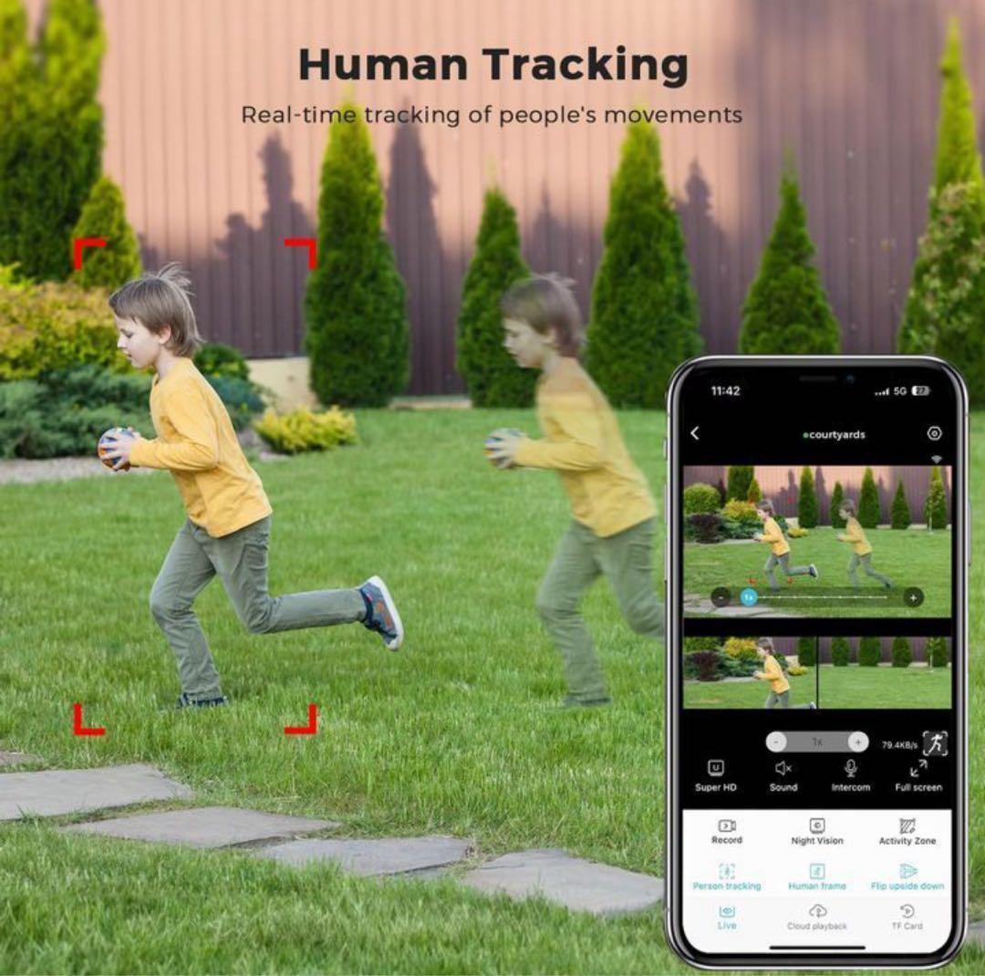 ドラ　2000万画素監視カメラ WiFi防犯カメラ 10xZOOM