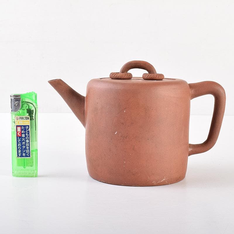 中国　紫砂　朱泥　遊環摘　急須　茶壷　在銘　M　R7641