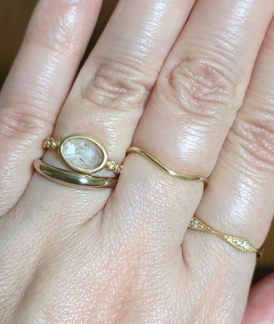 ete　K10YGレイヤードウェーヴリング