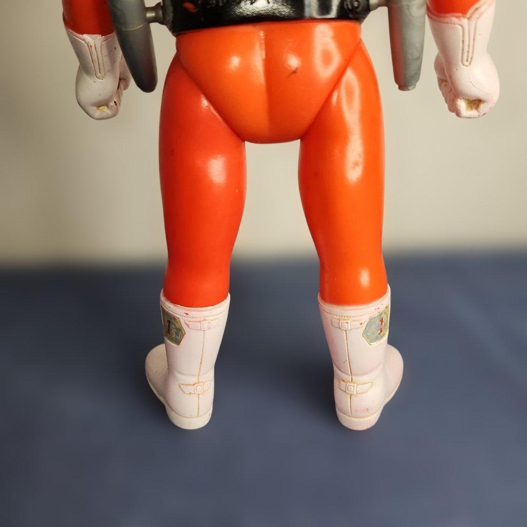 アカレンジャー　面取れ　ソフビ　面　武器　マントなし　レア　約22センチ