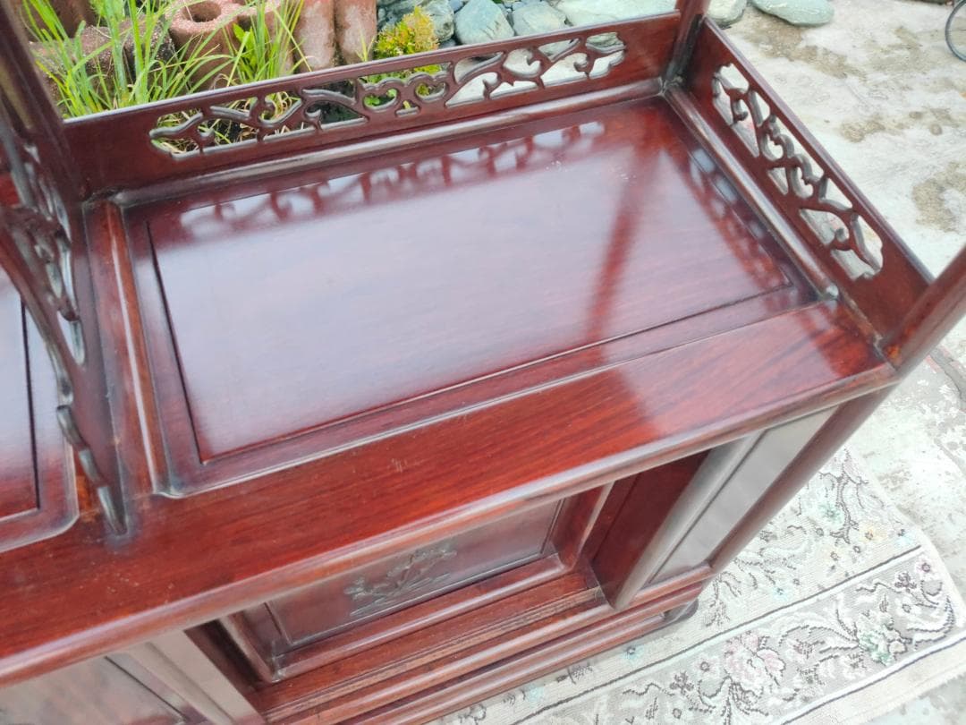 Japanese Modern Furniture☆茶箪笥☆飾り棚☆透かし彫り