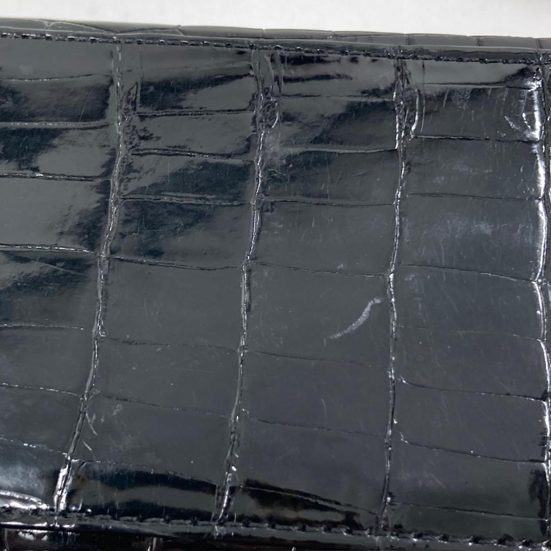 美品 クロコダイル　ハンドバッグ　高級　ゴールド金具　ブラック