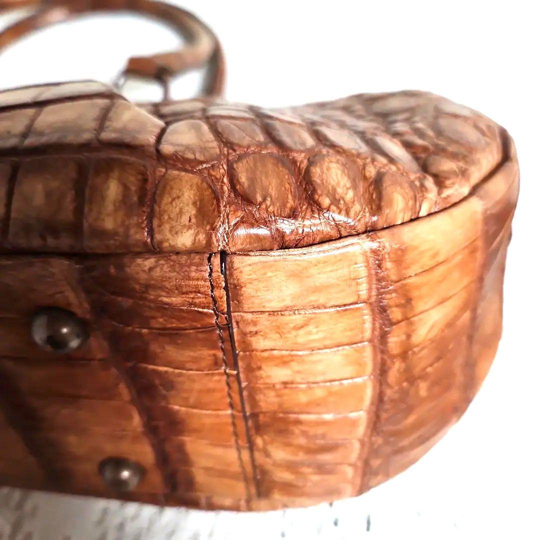 京都枡儀『お洒落なクロコダイル』バッグJRAタグ、チャーム　証明書