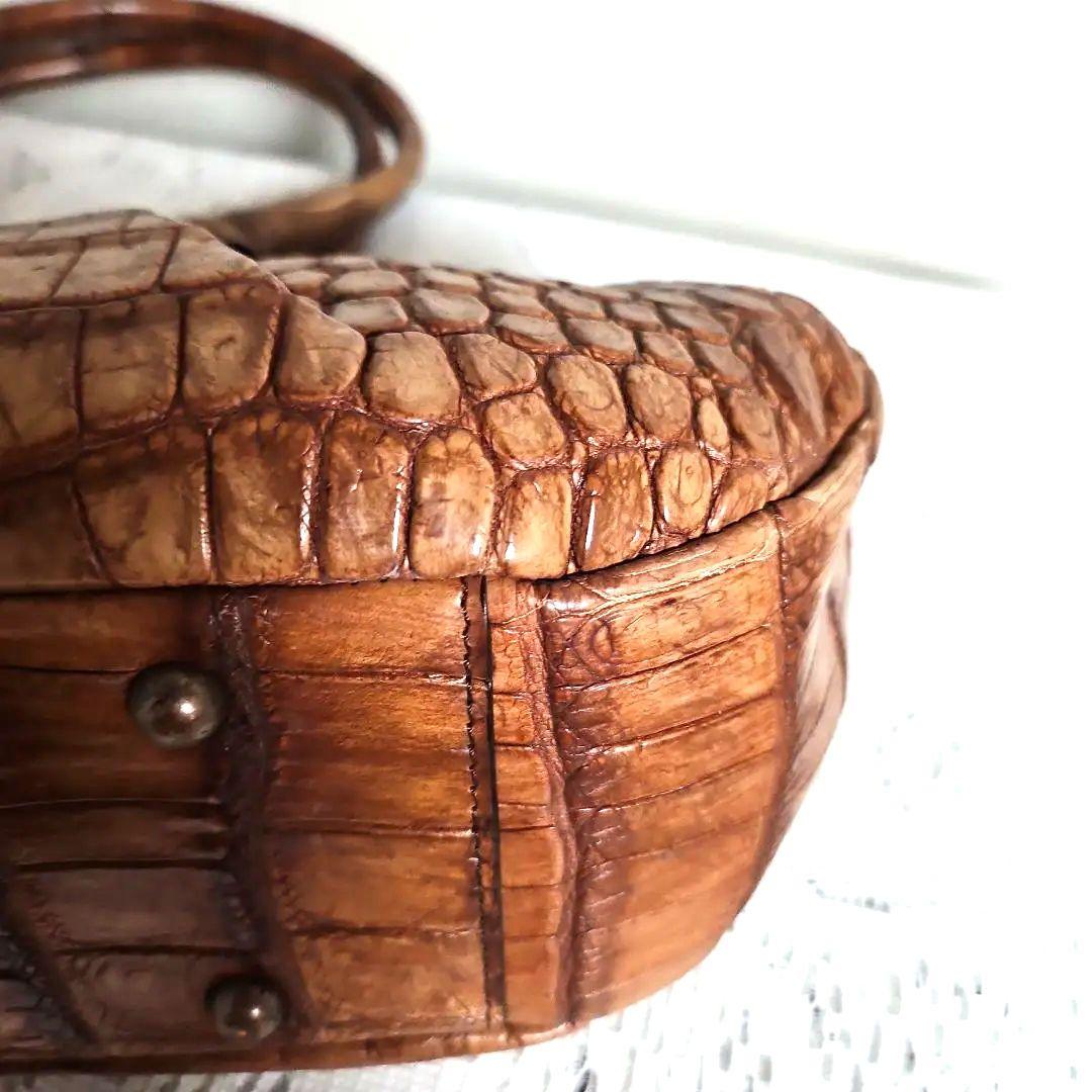 京都枡儀『お洒落なクロコダイル』バッグJRAタグ、チャーム　証明書