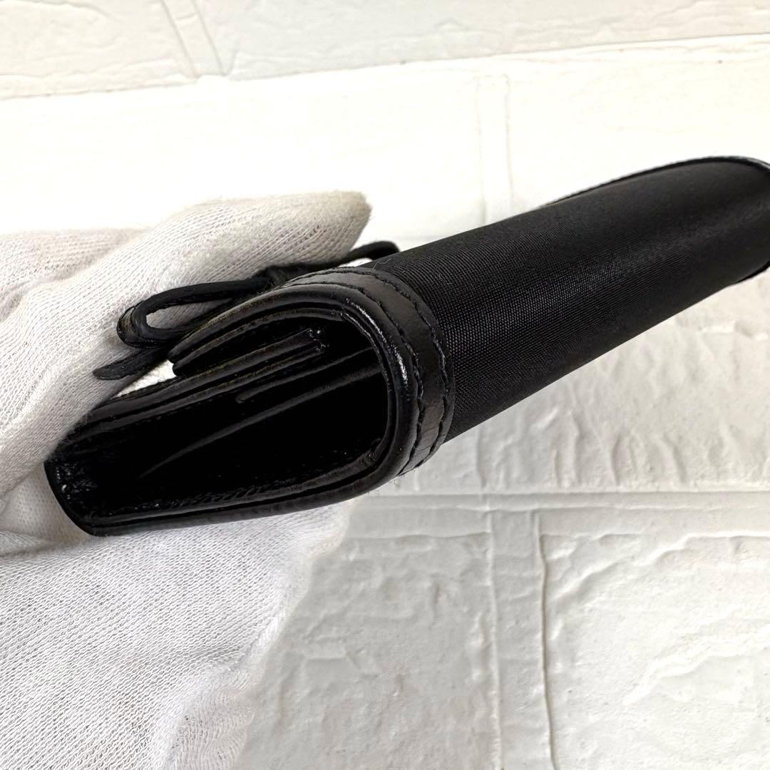 ☆【箱ギャランティー付き】プラダ PRADA 折り財布 リボン ブラック