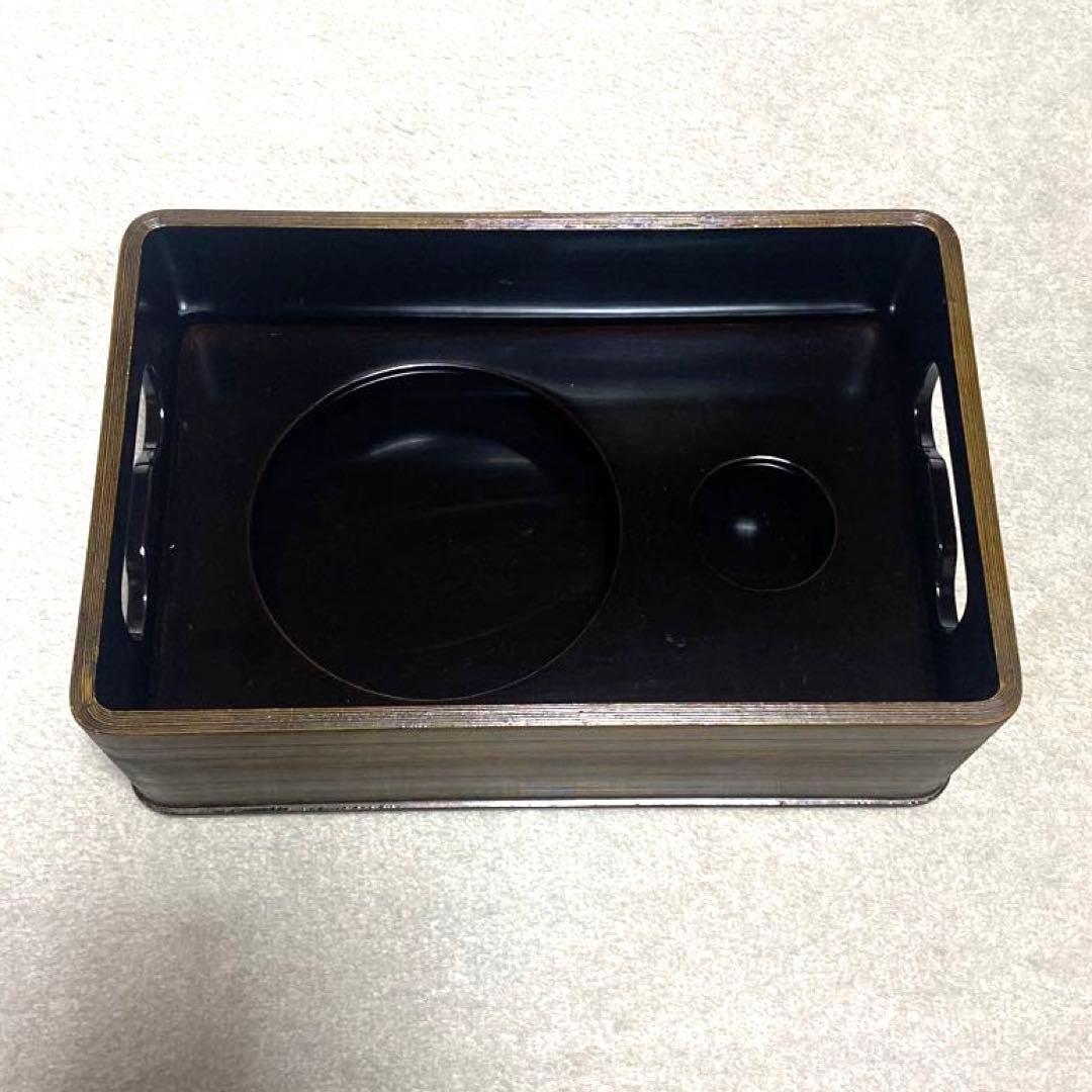 能登輪島塗　煙草盆　タバコ盆　喫煙具　莨盆　灰吹　茶道具　昭和アンティーク　お盆