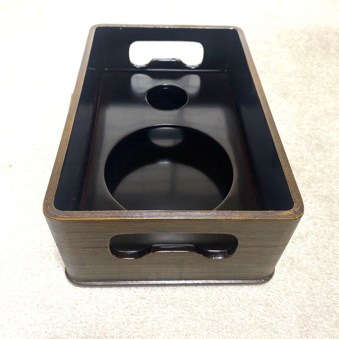 能登輪島塗　煙草盆　タバコ盆　喫煙具　莨盆　灰吹　茶道具　昭和アンティーク　お盆