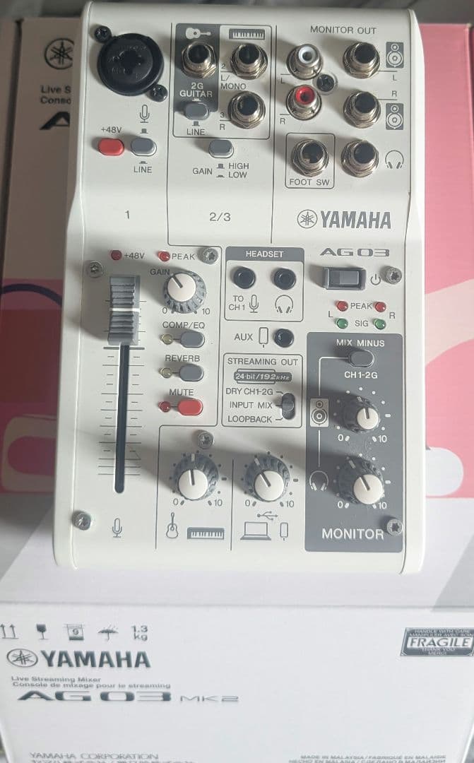 YAMAHA AG03 MK2*ホワイト/AUXケーブルつき