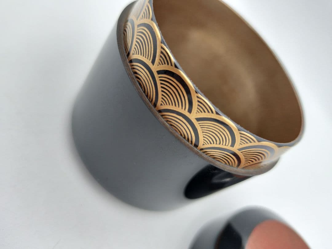 【セール】b827【新品・未使用】日月棗 青海波 内銀地 鈴木光入 木箱 茶道具