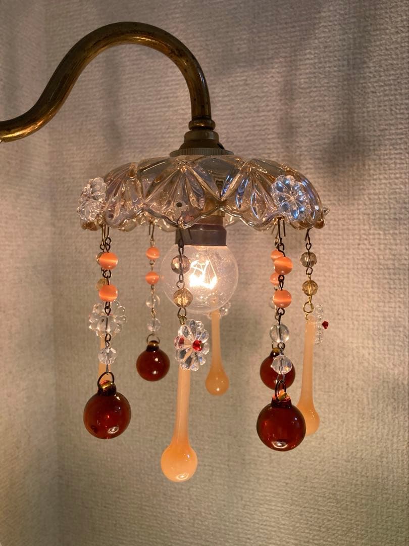 （予約専用⭐︎）ミニシャンデリア　フランスアンティークとローズシェード