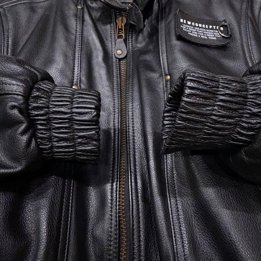 858　KADOYA NEW CONCEPTER ライダースジャケット　M　黒