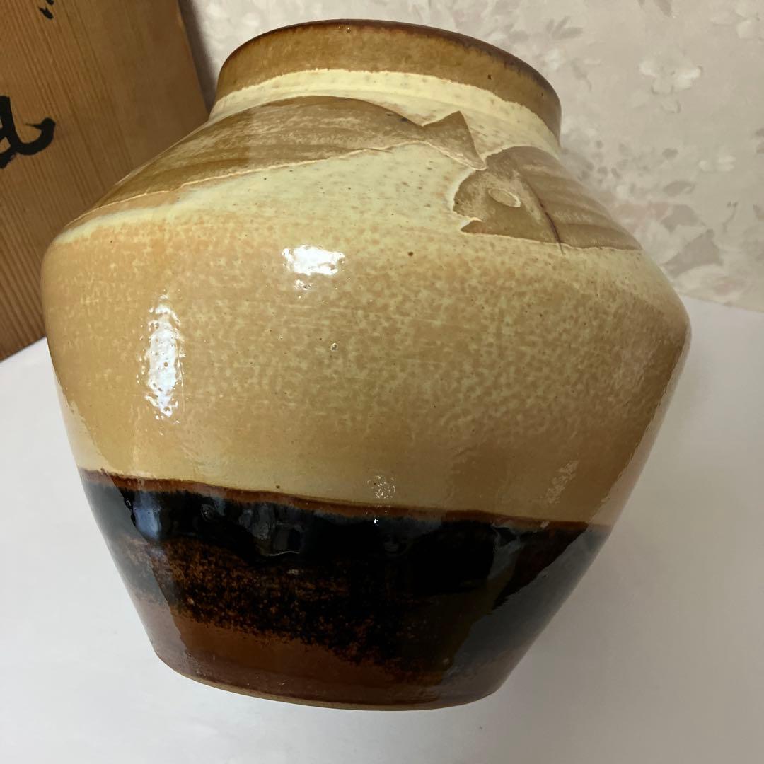 魚紋花瓶　京焼陶芸家「新開寛山」作