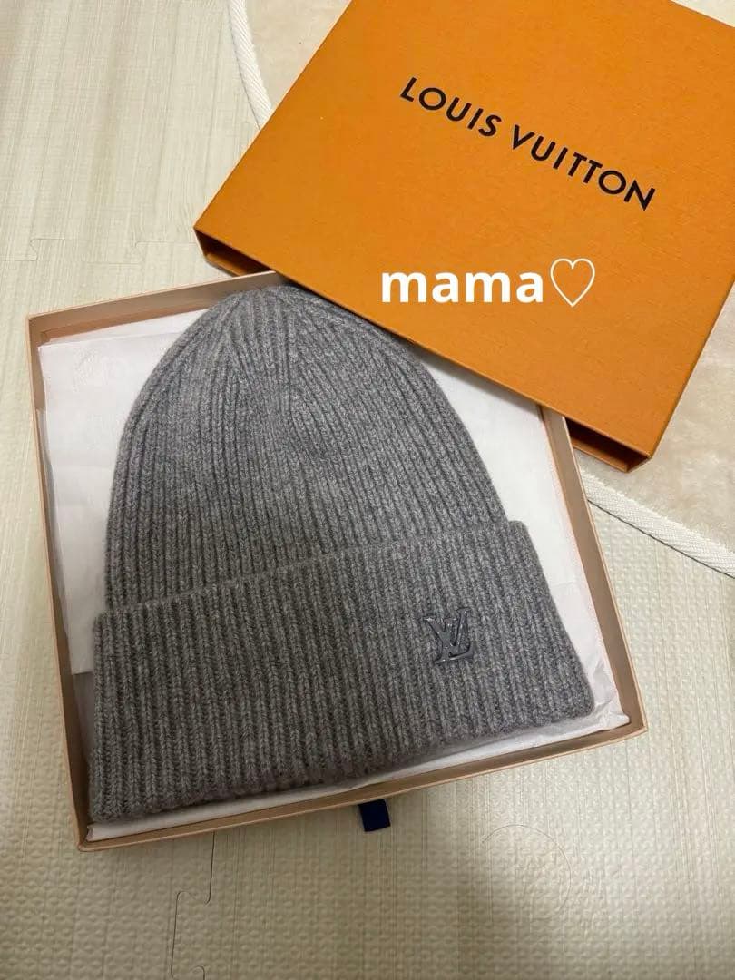 LOUIS VUITTON グレー ニット帽 ビーニー